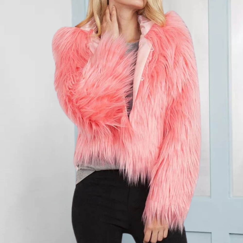 Street-wave Womens Faux Fur Winter Coat Warm And Versatile Short Jacket For City Chic
