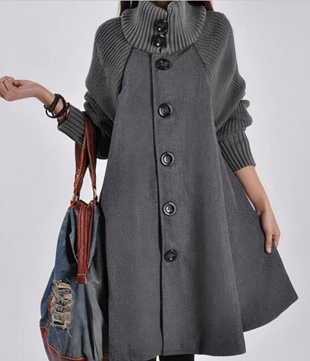 Street Wave Aleta Womens Patchwork Winter Coat Warm High Collar Versatile Style For Fashionable Women