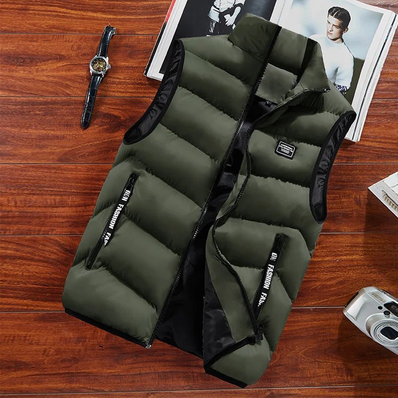 Street-Wave Men Puffer Vest Warm Durable Winter Outerwear For Stylish Everyday Wear