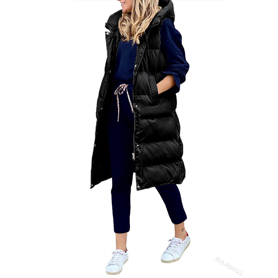 Street-wave Sleeveless Puffer Coat For Women Cozy Warmth Modern Style Trendy Everyday Outerwear