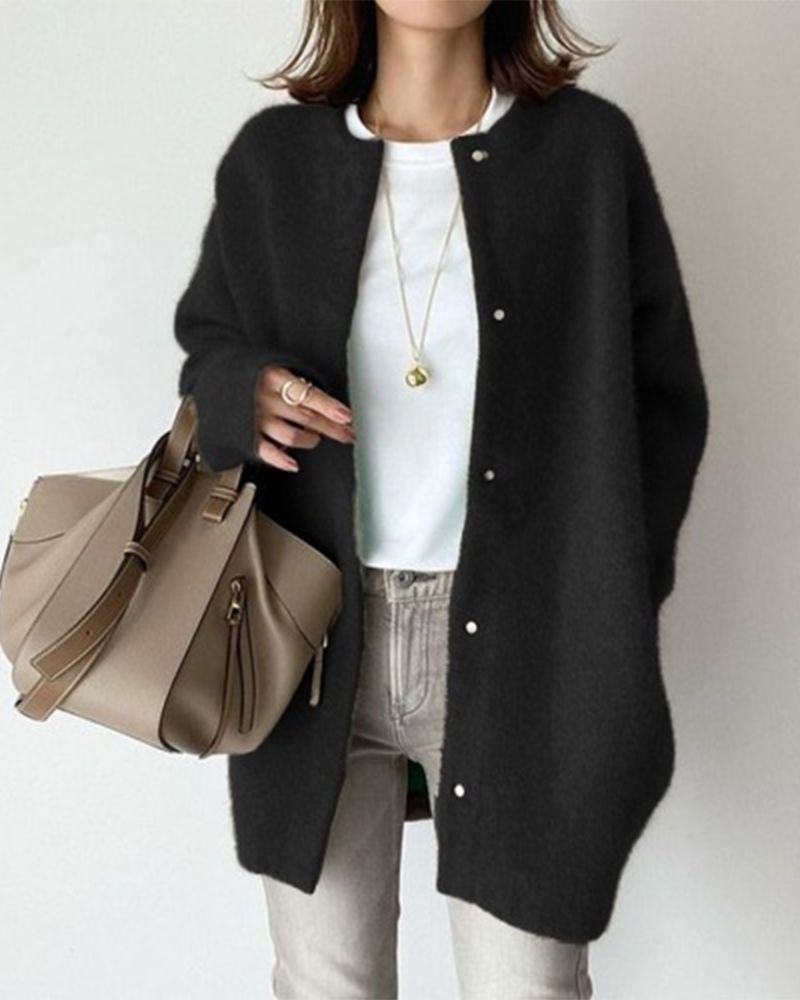 Street-wave Wool Cardigan For Women Cozy Soft Knit Timeless Comfort For Everyday Style