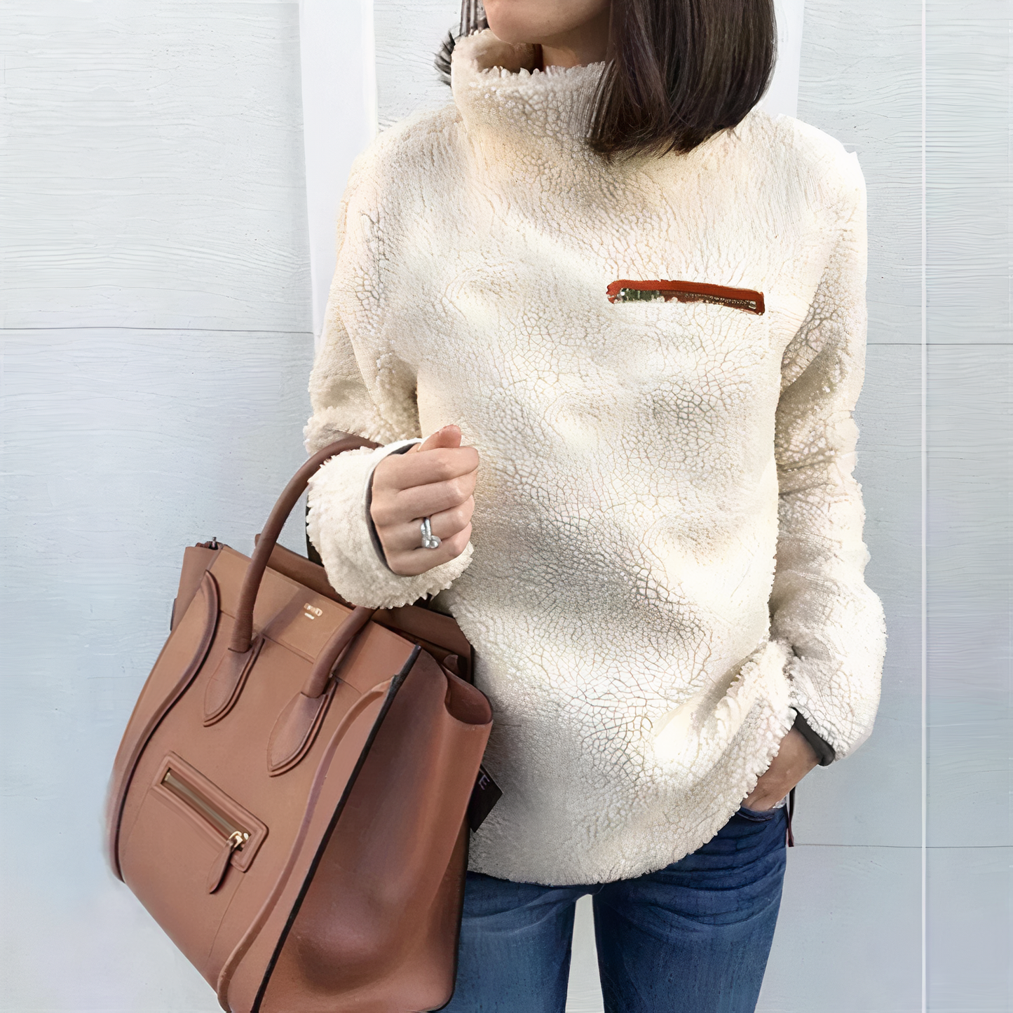 Street Wave Wool Turtleneck Sweater With Print For Women Cozy Warmth Essential Fall Wardrobe