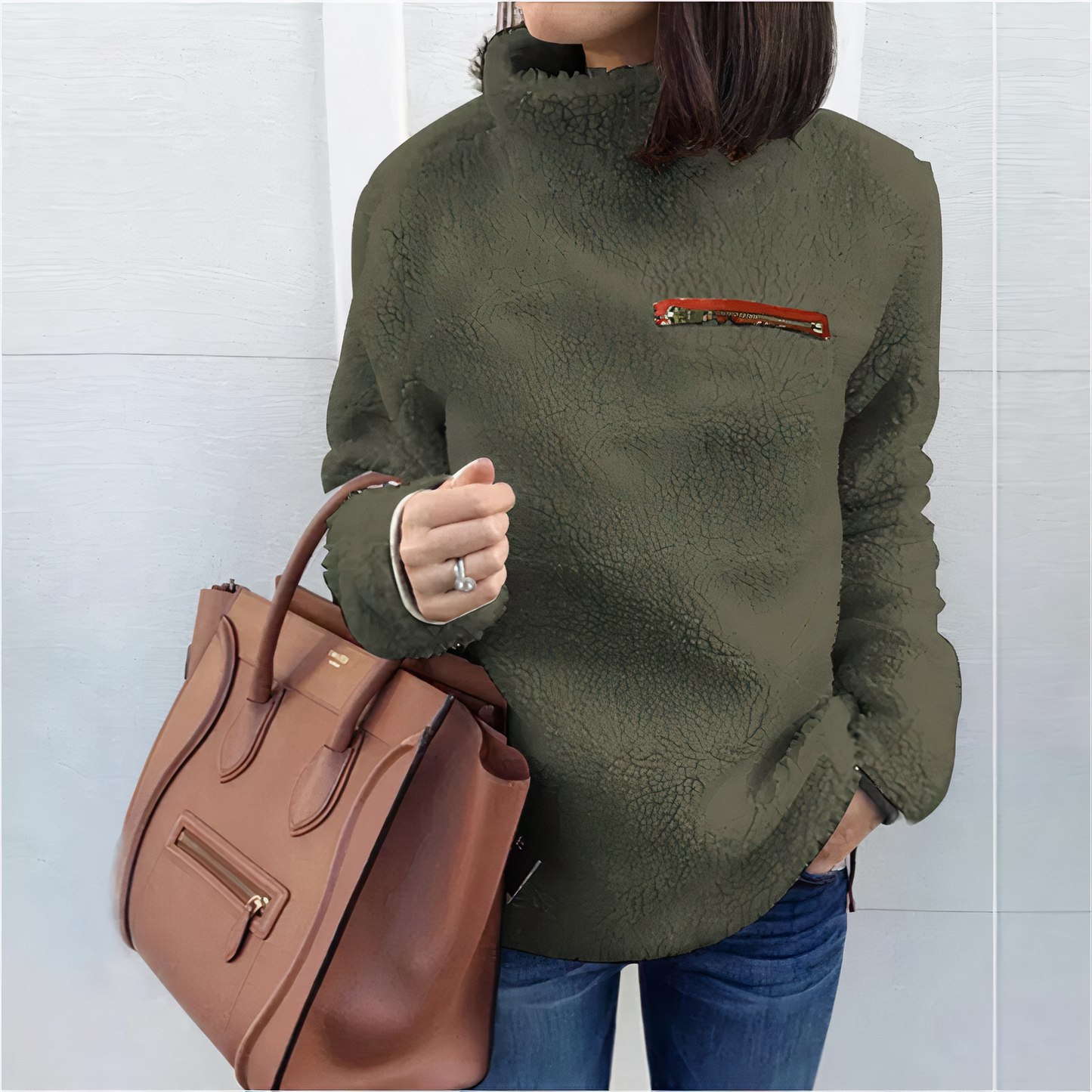 Street Wave Wool Turtleneck Sweater With Print For Women Cozy Warmth Essential Fall Wardrobe