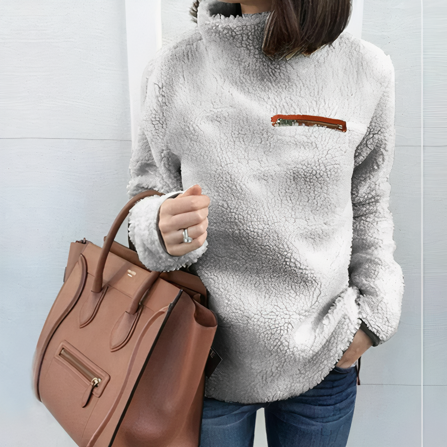 Street Wave Wool Turtleneck Sweater With Print For Women Cozy Warmth Essential Fall Wardrobe