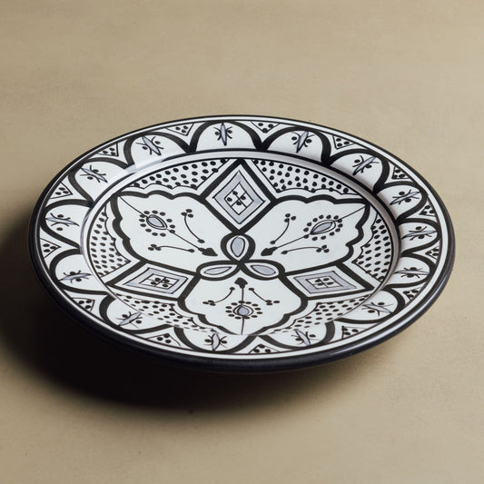 Fez Dinner Plate Black Grey - Moroccan Dinnerware - Street-Wave