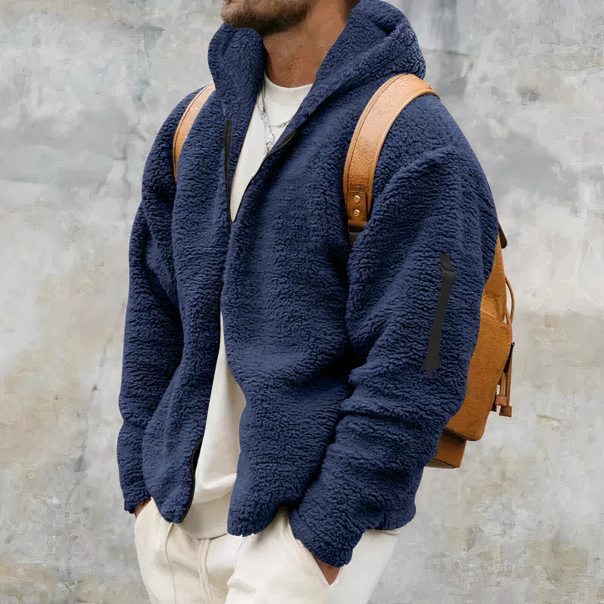 Street Wave Double Sided Fleece Jacket For Men Warm Hooded Comfort And Stylish Everyday Wear