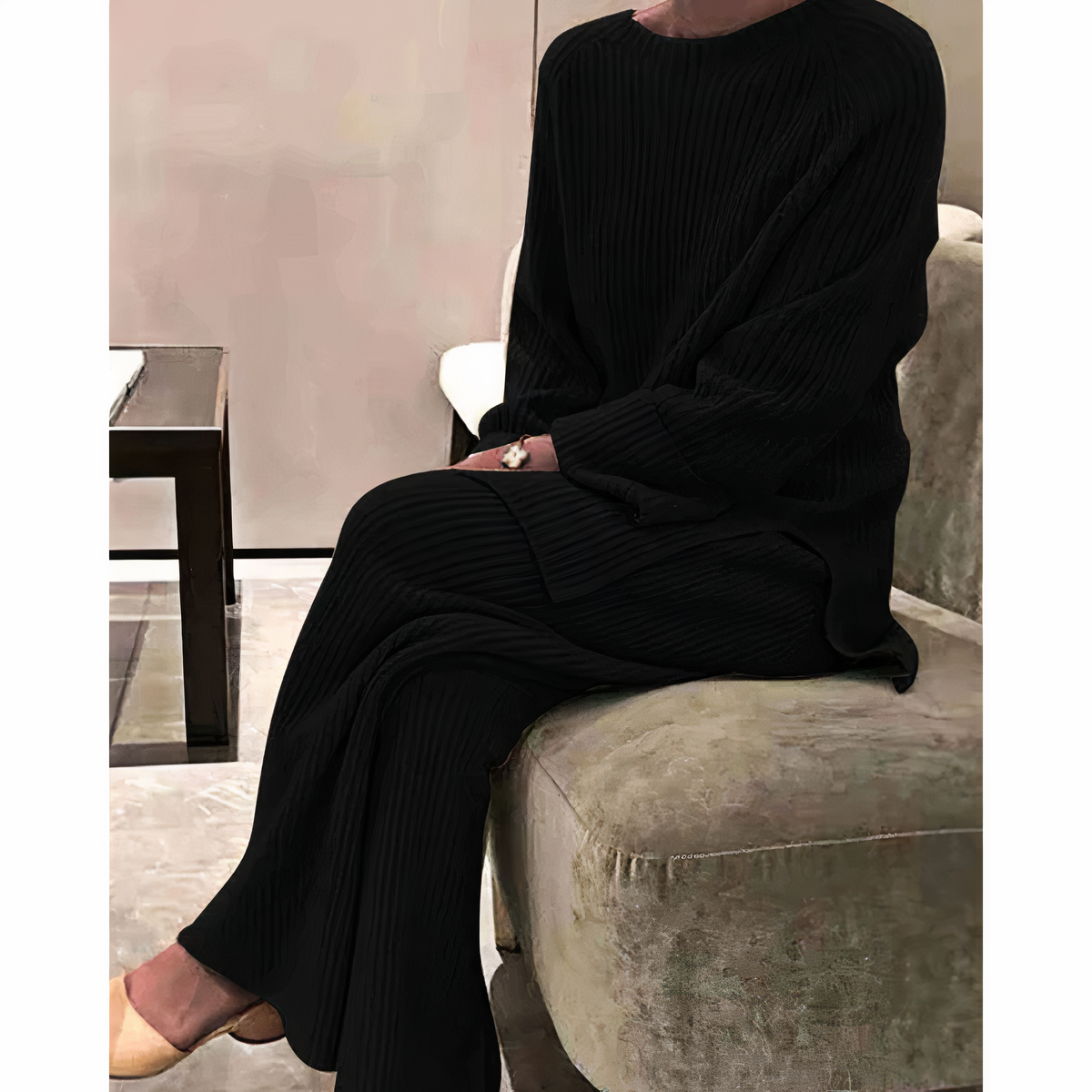 Street Wave Samantha Relaxed Knit Sweater And Pants Set For Women Soft Comfort Cotton Blend