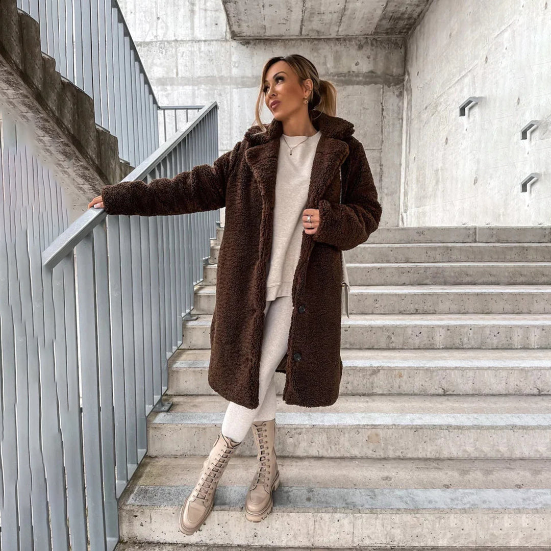 Street Wave Luxurious Long Womens Coat For Warmth And Style Plush Cozy Outerwear For Women