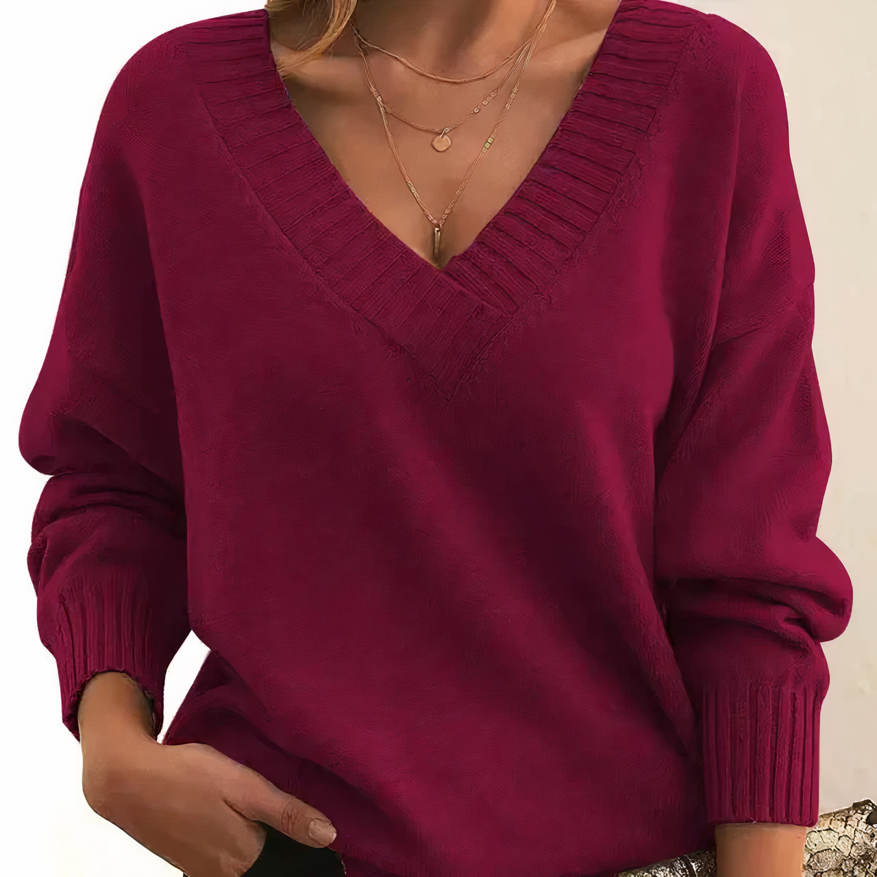 Street Wave Cashmere V Neck Pullover For Women Cozy Autumn Essential Versatile Layering Knit