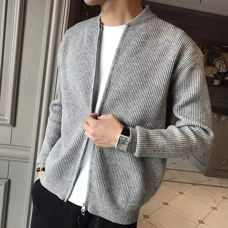 Street-wave Men's Zip Jacket - Classic Style, Durable Comfort, Ideal For Office And Casual