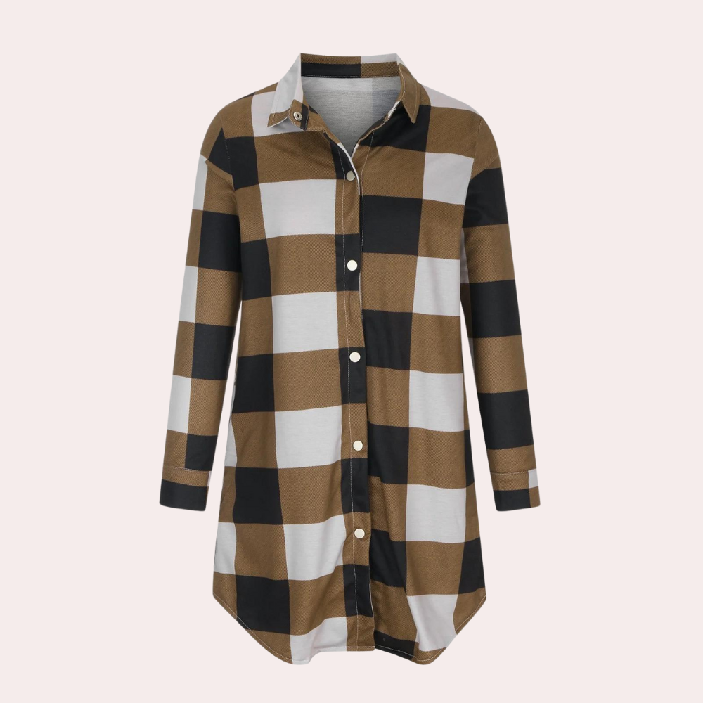 Street Wave Plaid Midi Jacket For Women Timeless Pattern Flattering Midlength Chic Everyday Coat