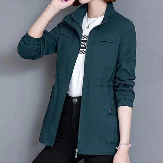 Street Wave Waterproof Trench Coat For Women Relaxed Fit