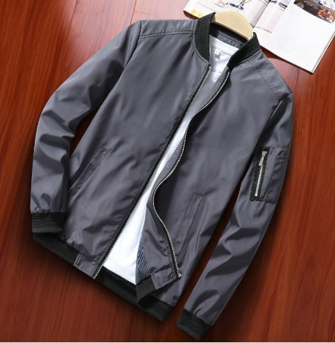 Street-Wave Lightweight Bomber Jacket Polyester for Men - Practical, Versatile Outerwear, Everyday Comfort