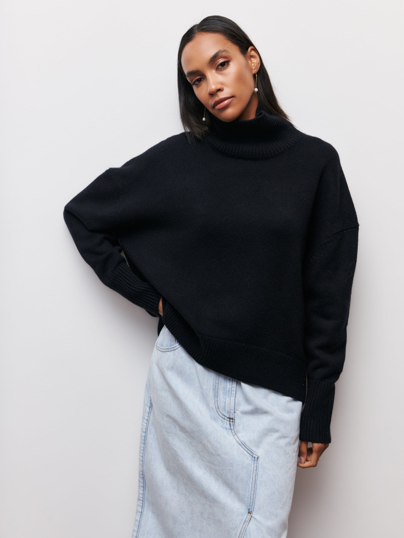 Street-Wave Cozy Oversized Knit Sweater Turtleneck For Women All-Day Comfort And Warmth