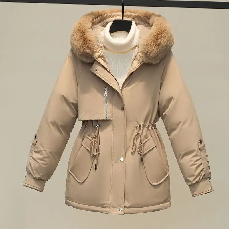 Streetwave Women Quilted Winter Jacket With Lux Fur Collar For Cold Weather Warmth
