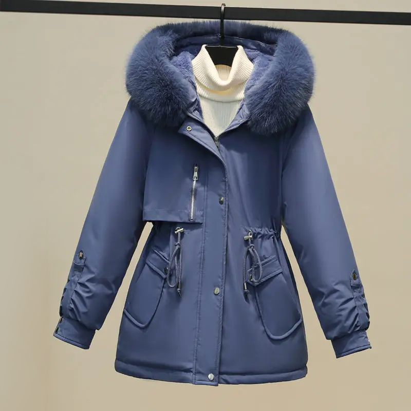 Streetwave Women Quilted Winter Jacket With Lux Fur Collar For Cold Weather Warmth