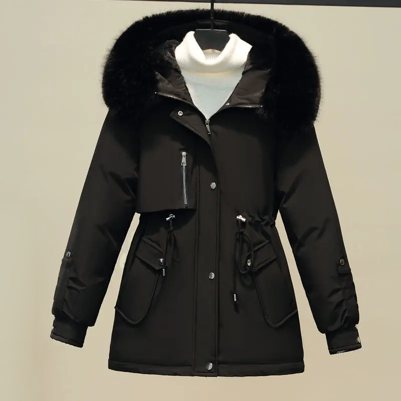 Streetwave Women Quilted Winter Jacket With Lux Fur Collar For Cold Weather Warmth