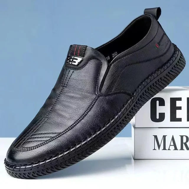 Breathable Leather Business Loafers for Men by Street-Wave All Day Comfort and Durable Dress Shoes