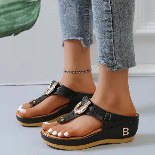 Street-Wave Adjustable Wedge Sandals for Women with Arch Support and Comfort