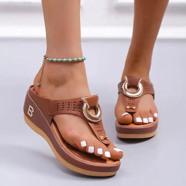 Street-Wave Adjustable Wedge Sandals for Women with Arch Support and Comfort