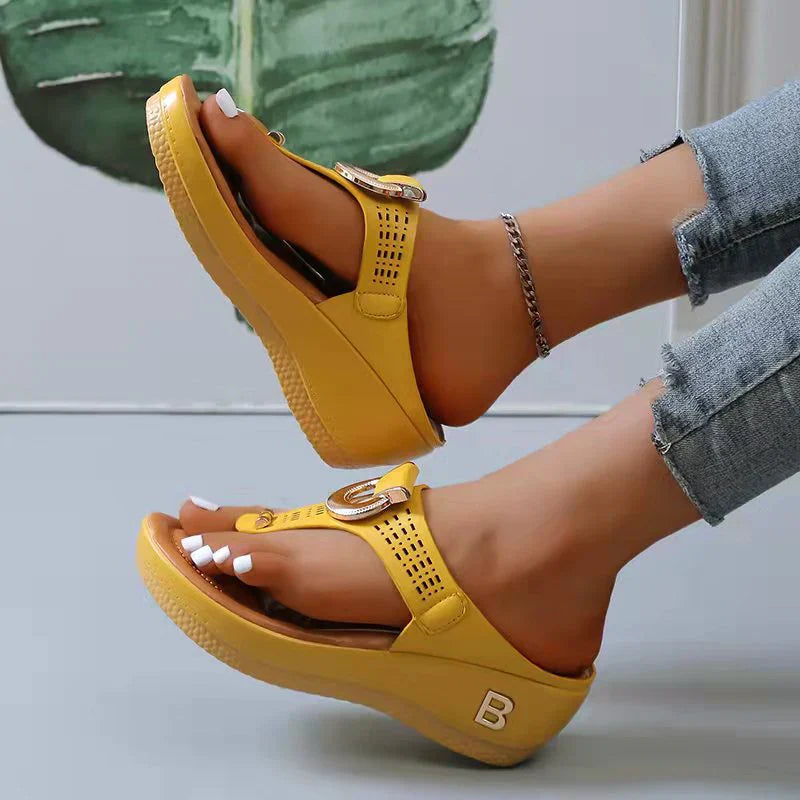 Street-Wave Adjustable Wedge Sandals for Women with Arch Support and Comfort