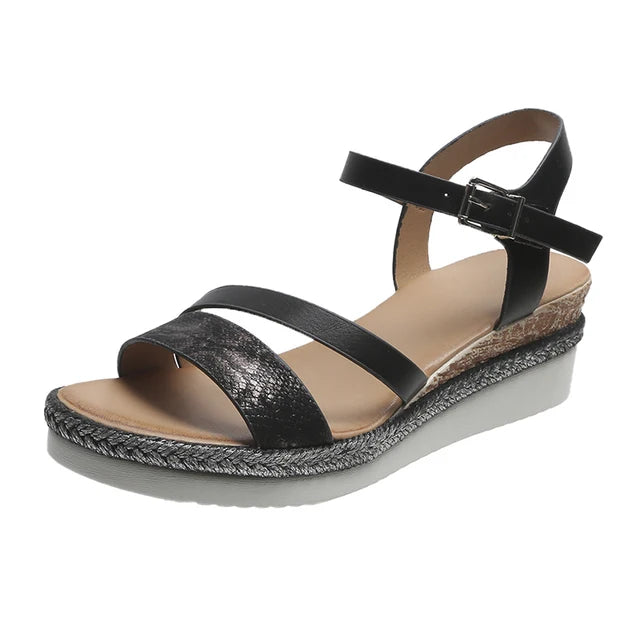 Street-Wave Adjustable Wedge Sandals Women All-Day Comfort