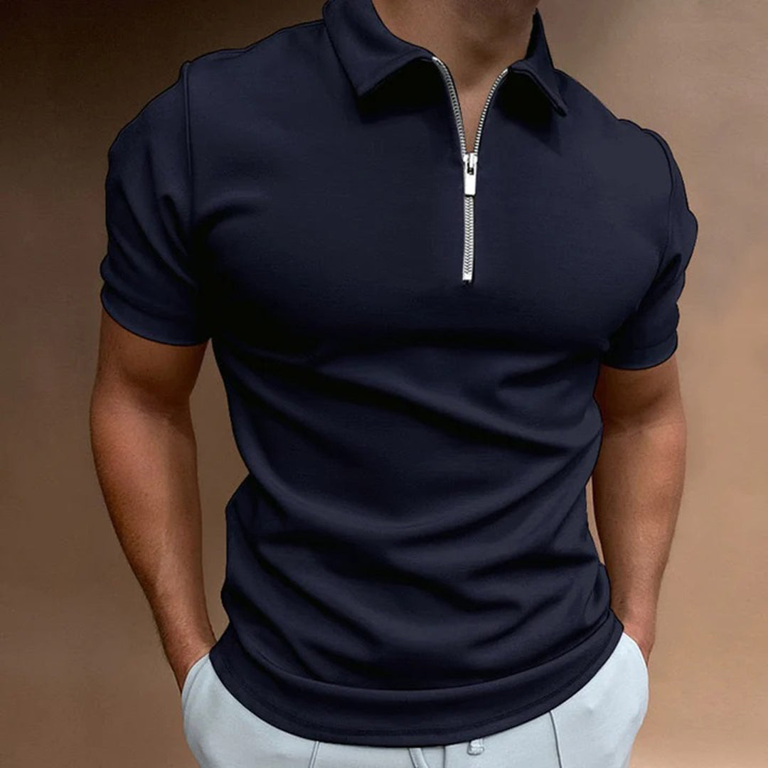 Street-Wave Slim Fit Polo With Zip Collar For Men Office