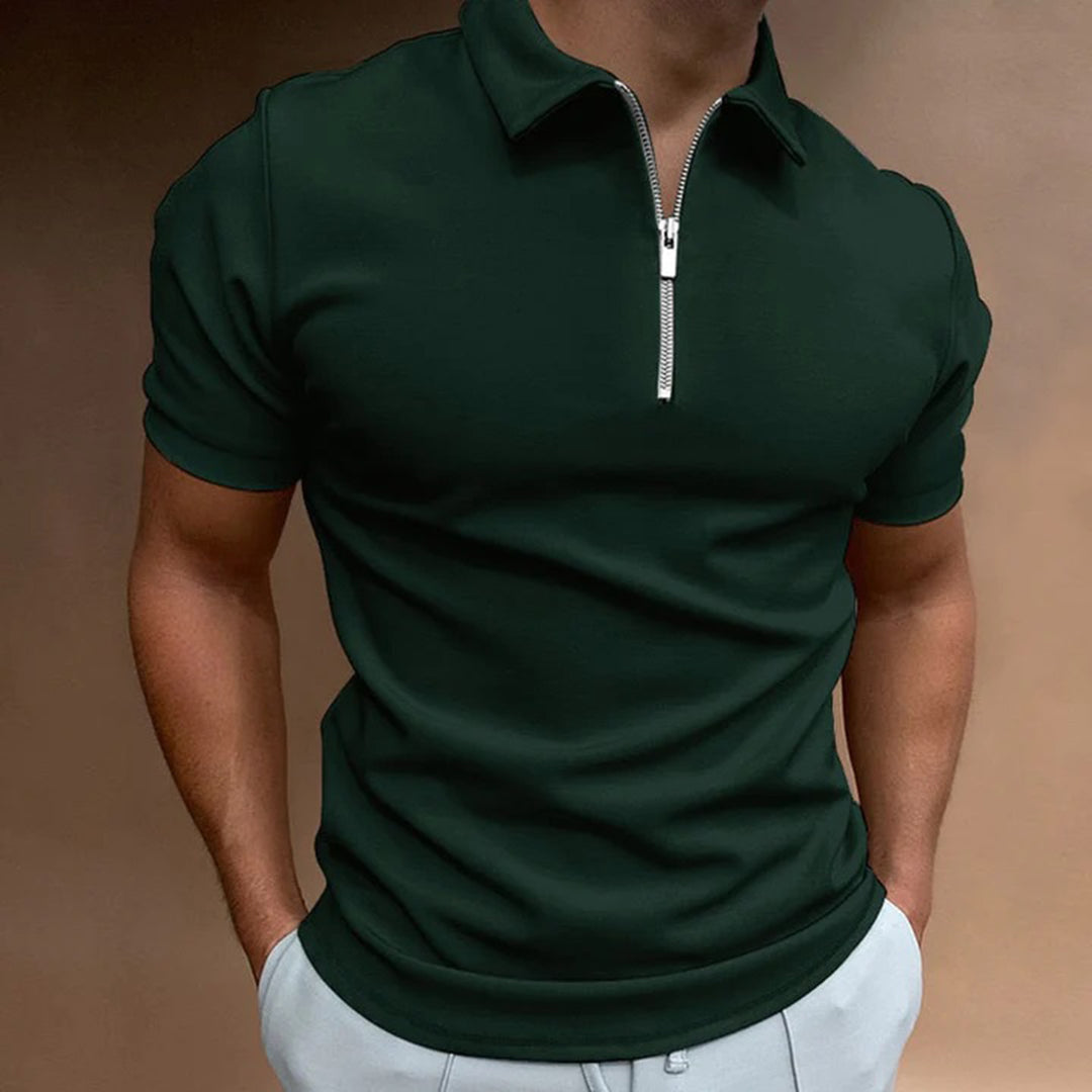 Street-Wave Slim Fit Polo With Zip Collar For Men Office