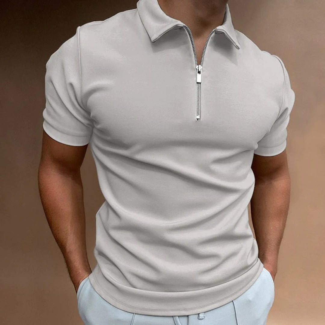 Street-Wave Slim Fit Polo With Zip Collar For Men Office