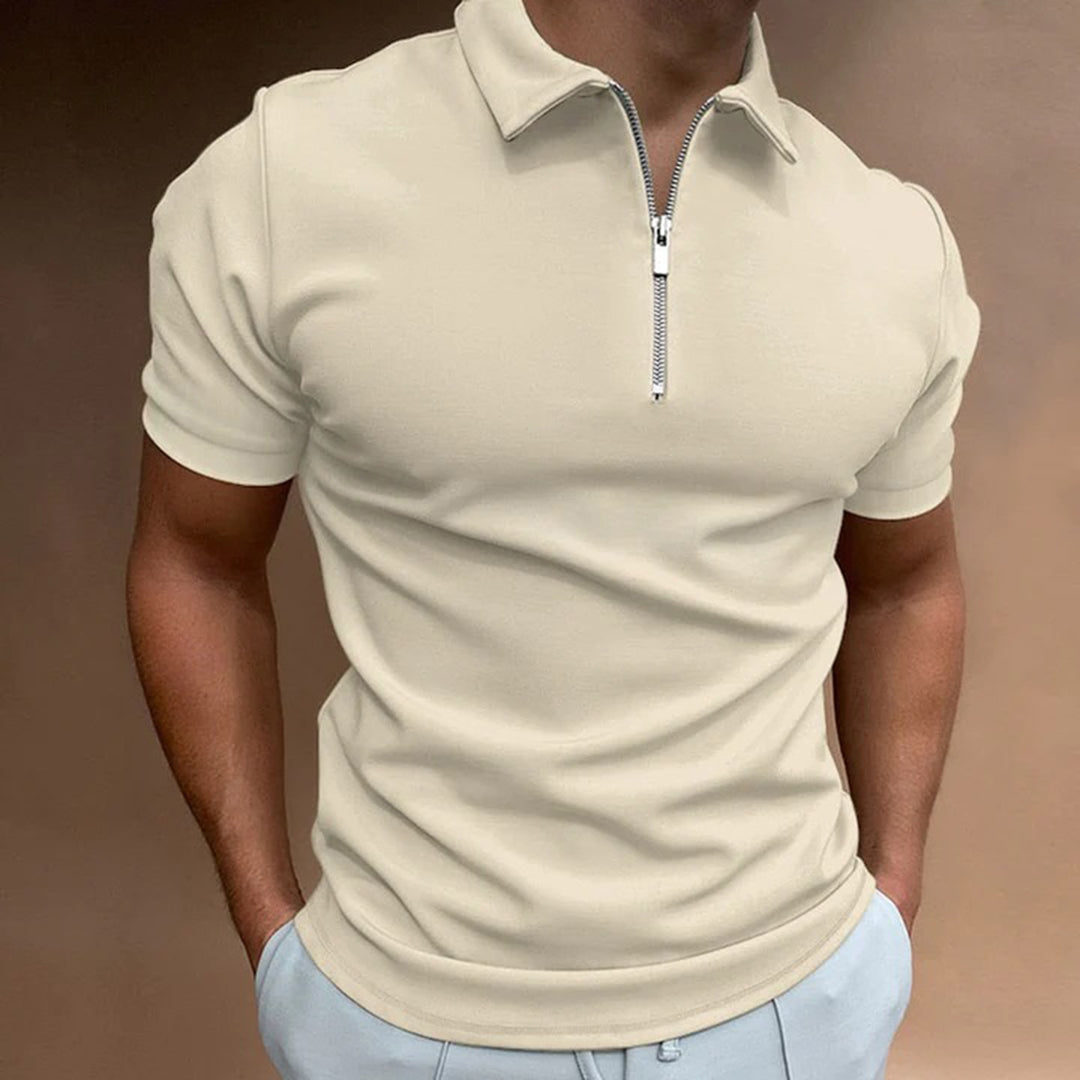 Street-Wave Slim Fit Polo With Zip Collar For Men Office