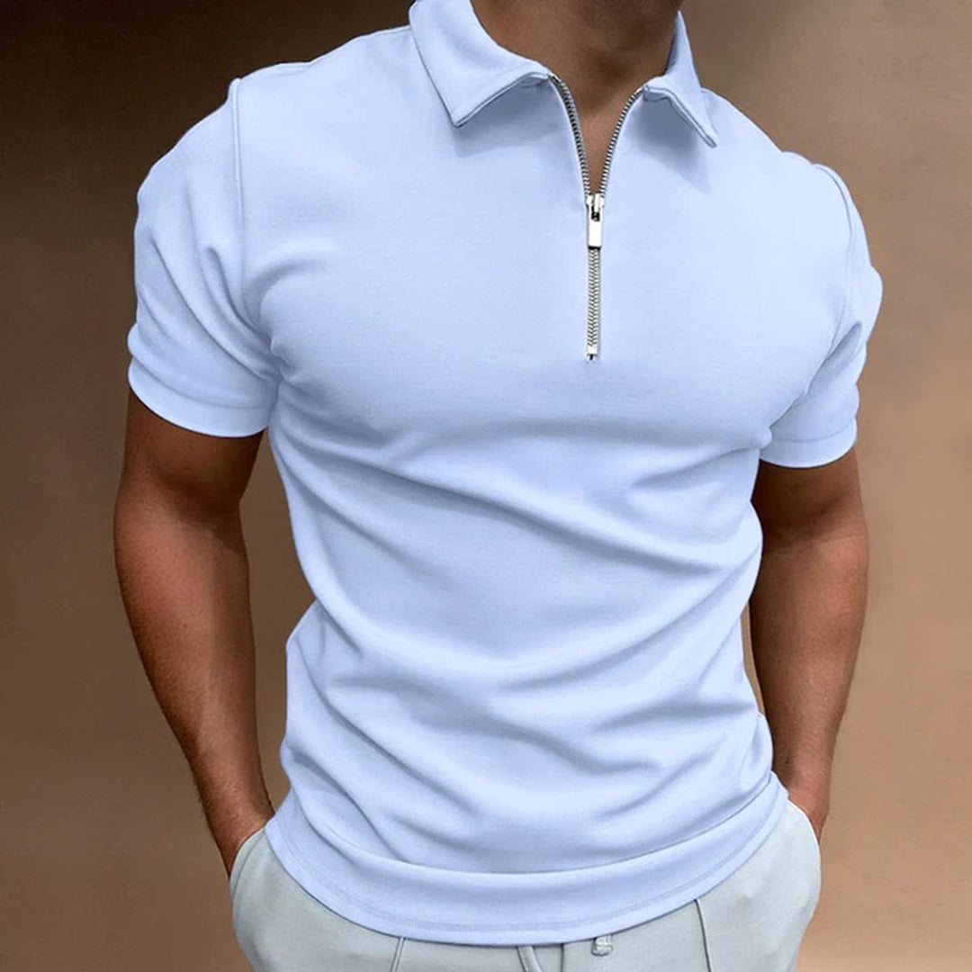 Street-Wave Slim Fit Polo With Zip Collar For Men Office