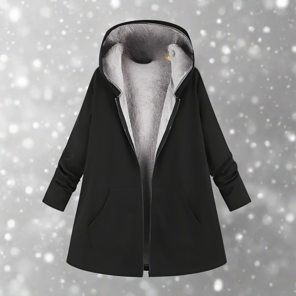Street-wave Water-Repellent Long Jacket With Soft Lining Hood And Practical Pockets For Women