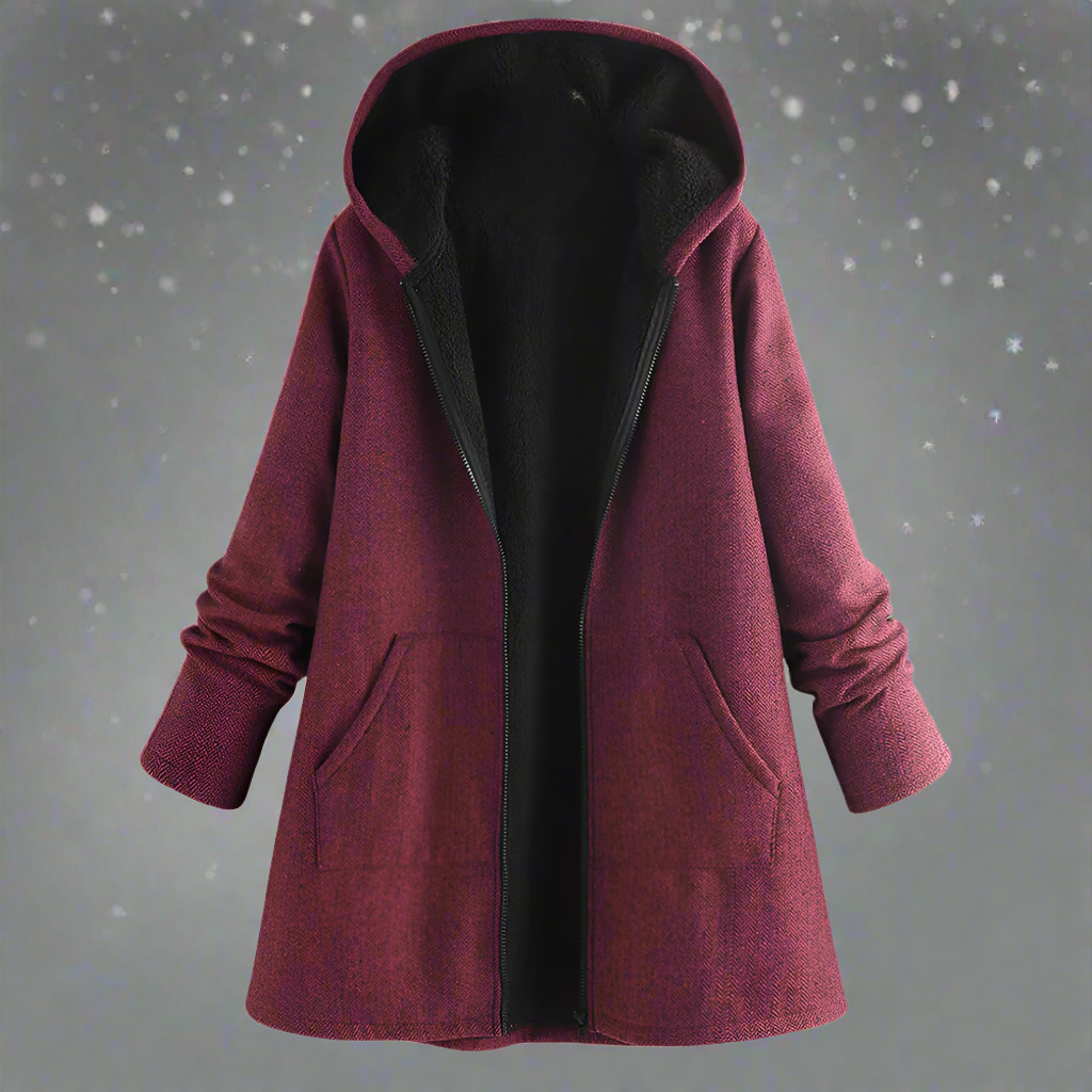 Street-wave Water-Repellent Long Jacket With Soft Lining Hood And Practical Pockets For Women