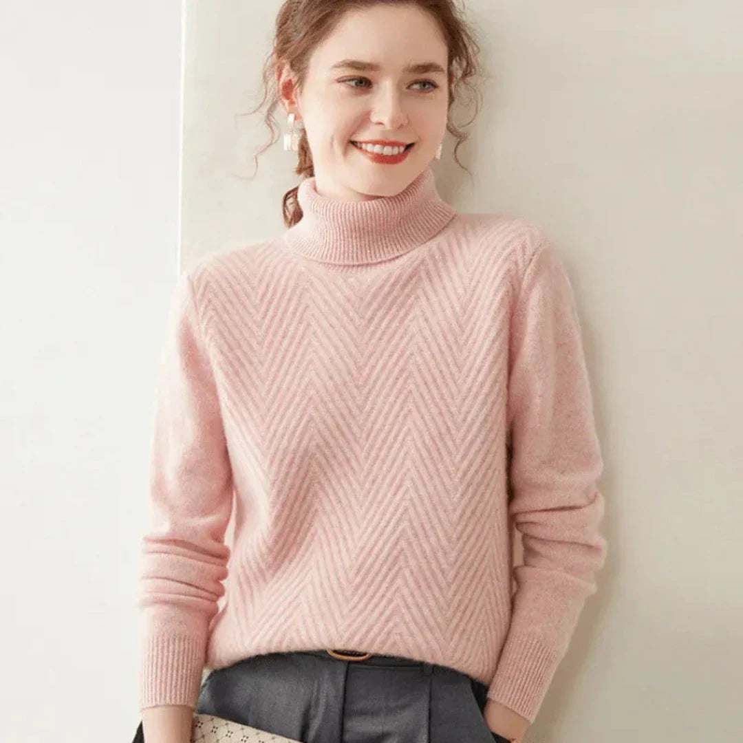 Alda Cashmere Wool Mock Neck Sweater
