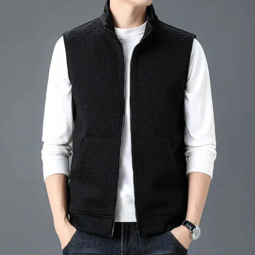 Waylynn Aldrin Cotton Fleece Knit Vest Unisex Cozy Warmth Zip Front