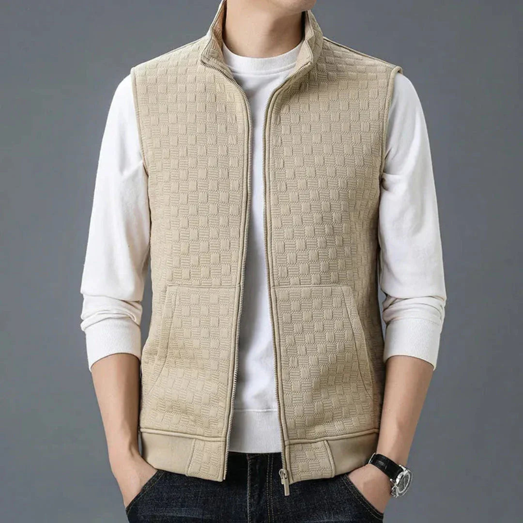 Waylynn Aldrin Cotton Fleece Knit Vest Unisex Cozy Warmth Zip Front