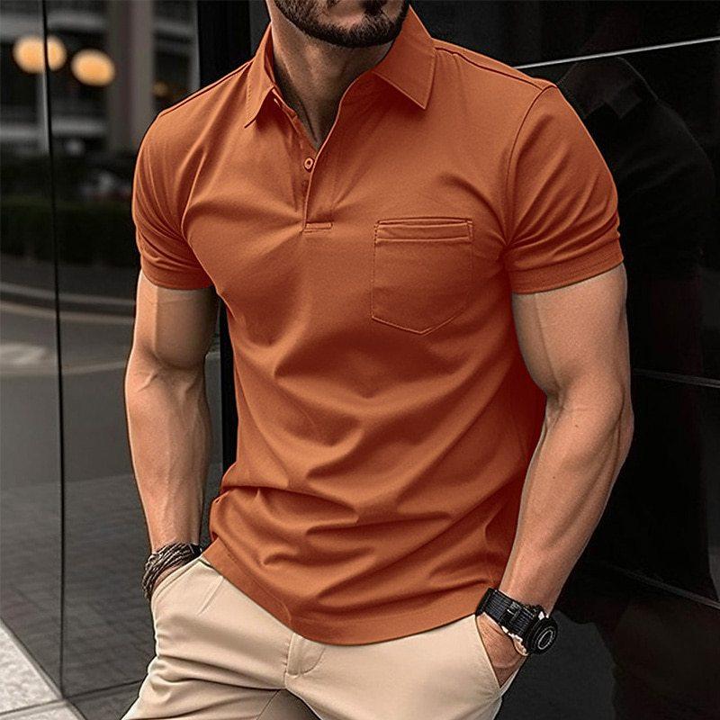 Street Wave Mens Polo Shirt Regular Fit Breathable Chest Pocket