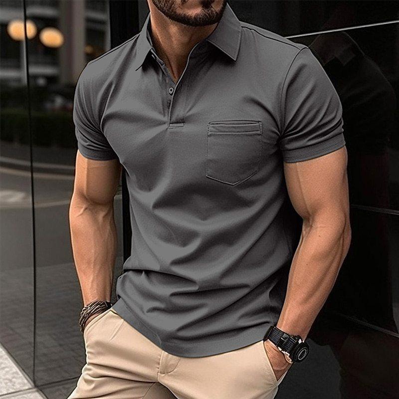 Street Wave Mens Polo Shirt Regular Fit Breathable Chest Pocket