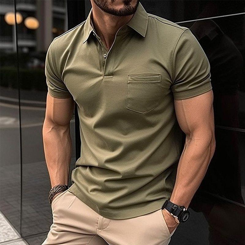 Street Wave Mens Polo Shirt Regular Fit Breathable Chest Pocket