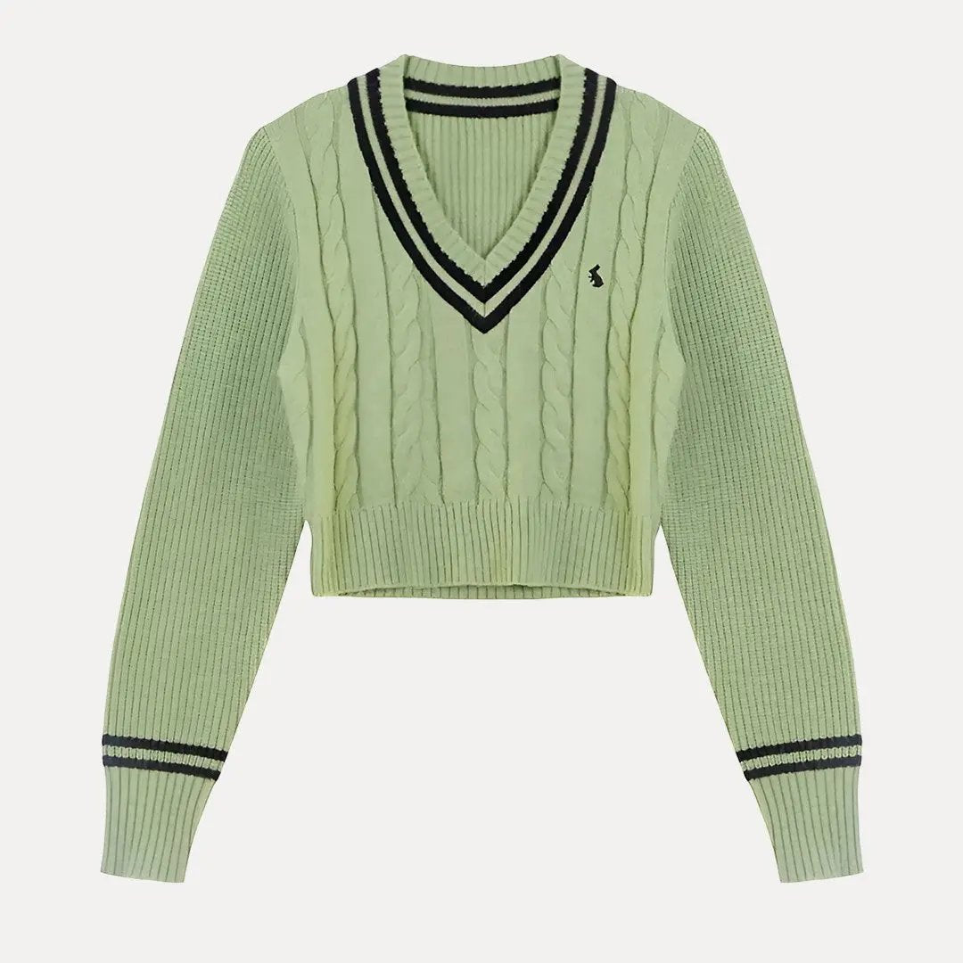 Alessandra Striped Trim Sweater
