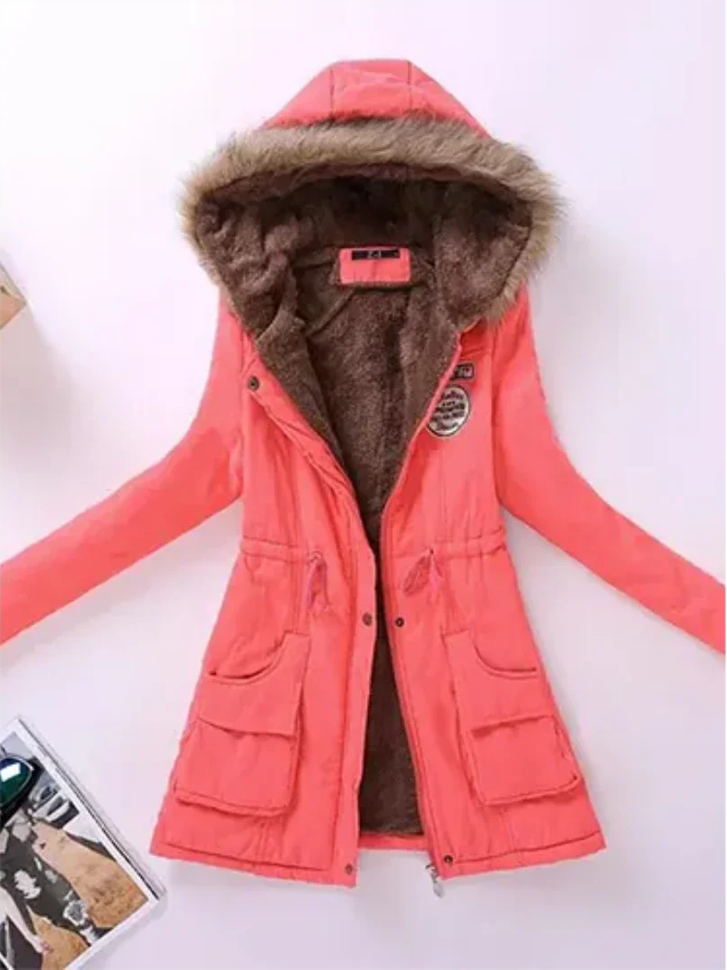 Street-wave Women Winter Coat With Hood And Warm Fleece Lining For Everyday City Wear