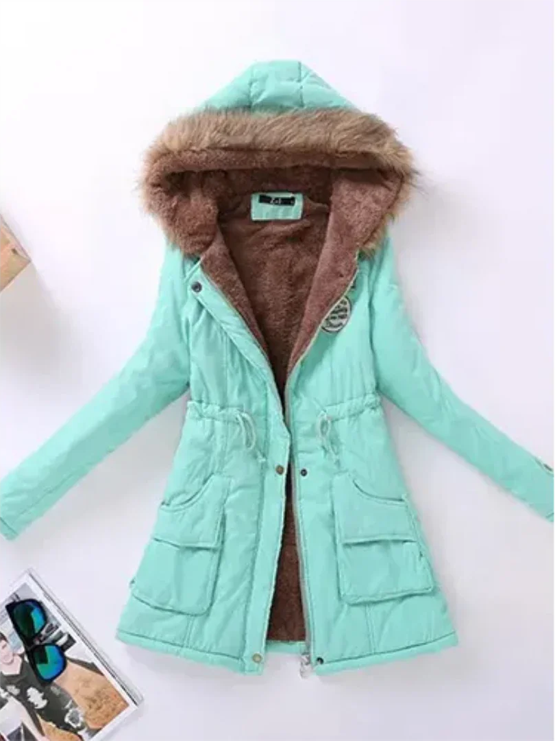 Street-wave Women Winter Coat With Hood And Warm Fleece Lining For Everyday City Wear