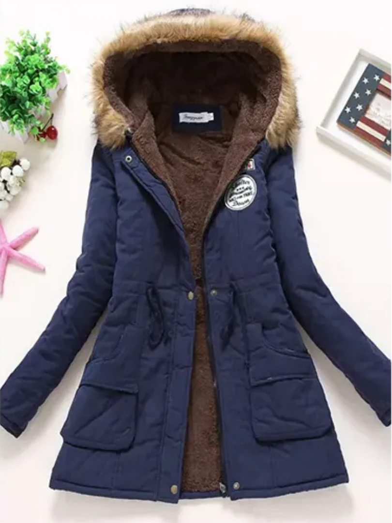 Street-wave Women Winter Coat With Hood And Warm Fleece Lining For Everyday City Wear