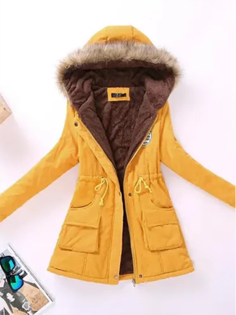 Street-wave Women Winter Coat With Hood And Warm Fleece Lining For Everyday City Wear