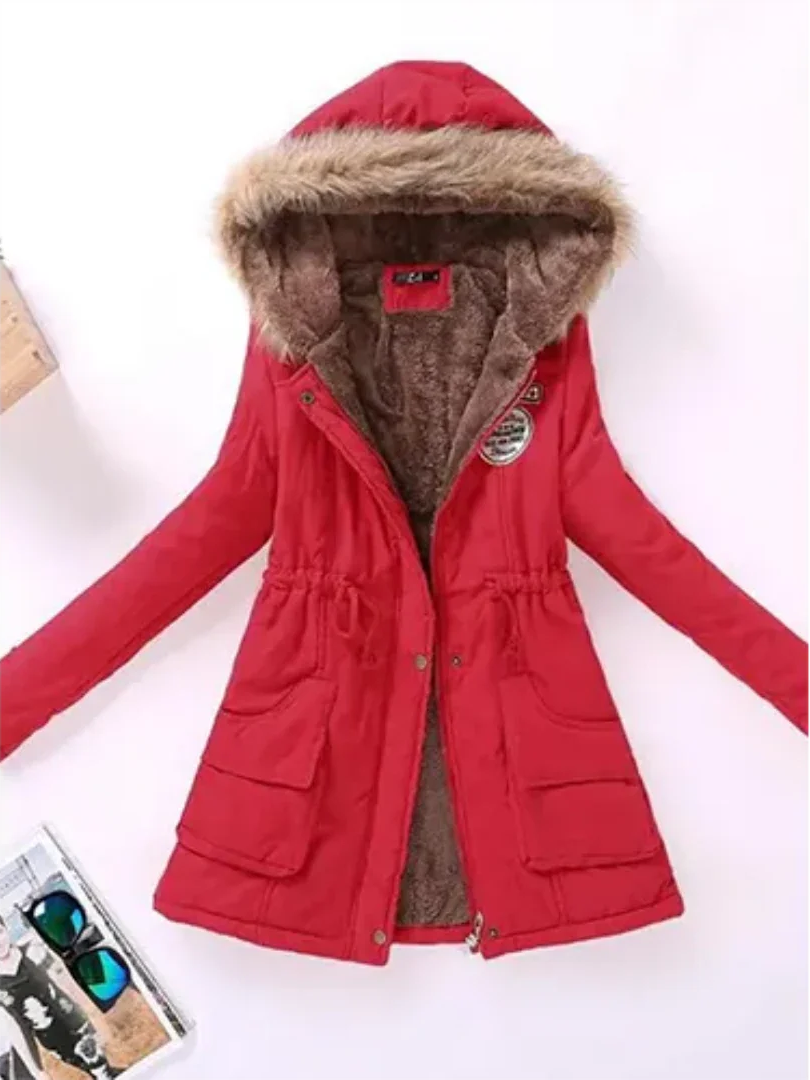 Street-wave Women Winter Coat With Hood And Warm Fleece Lining For Everyday City Wear