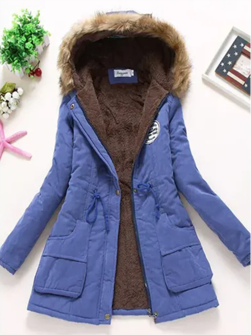 Street-wave Women Winter Coat With Hood And Warm Fleece Lining For Everyday City Wear