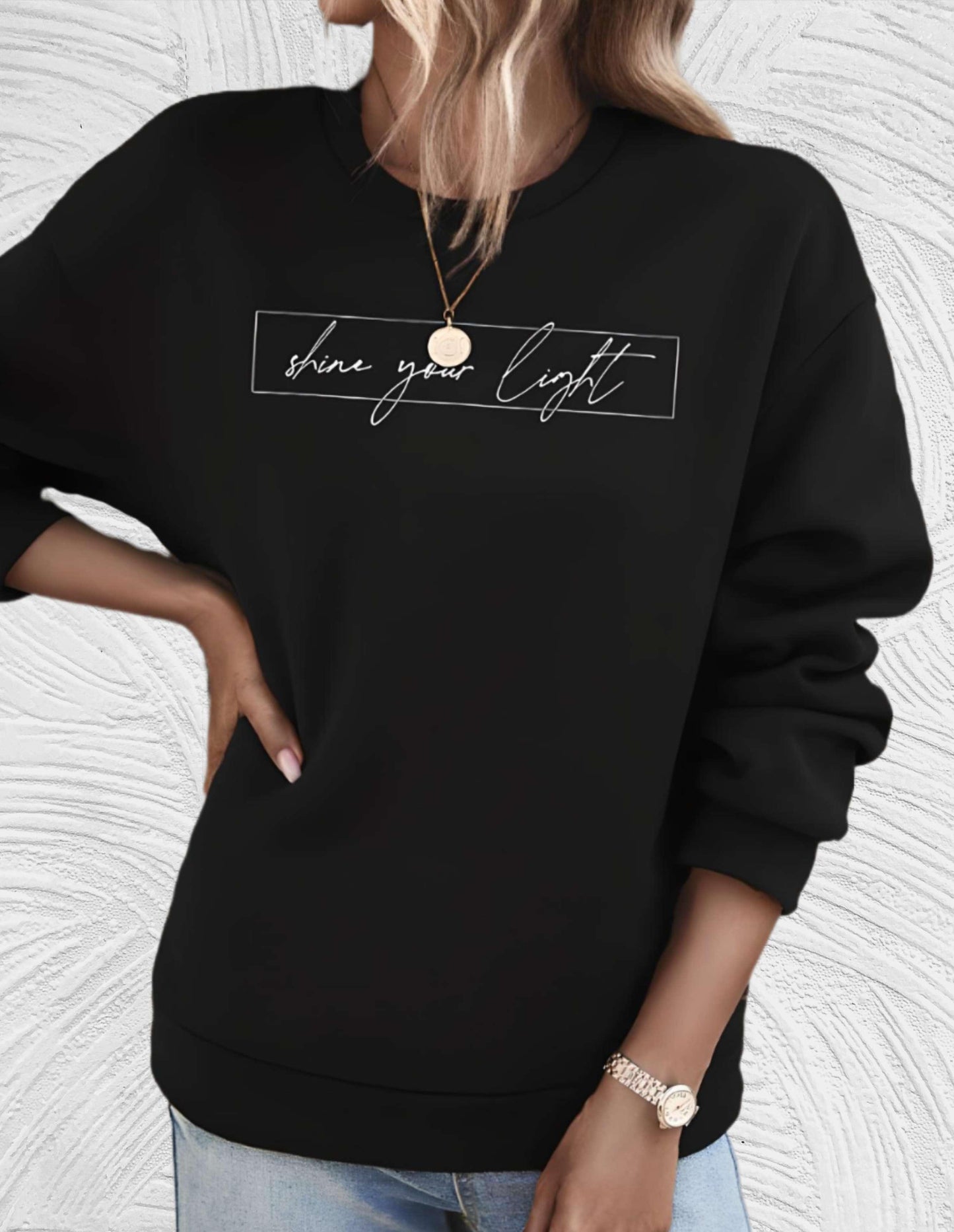 Street-Wave Motivational Print Sweatshirt For Women Cozy, Stylish Casual Wear With Inspirational Message