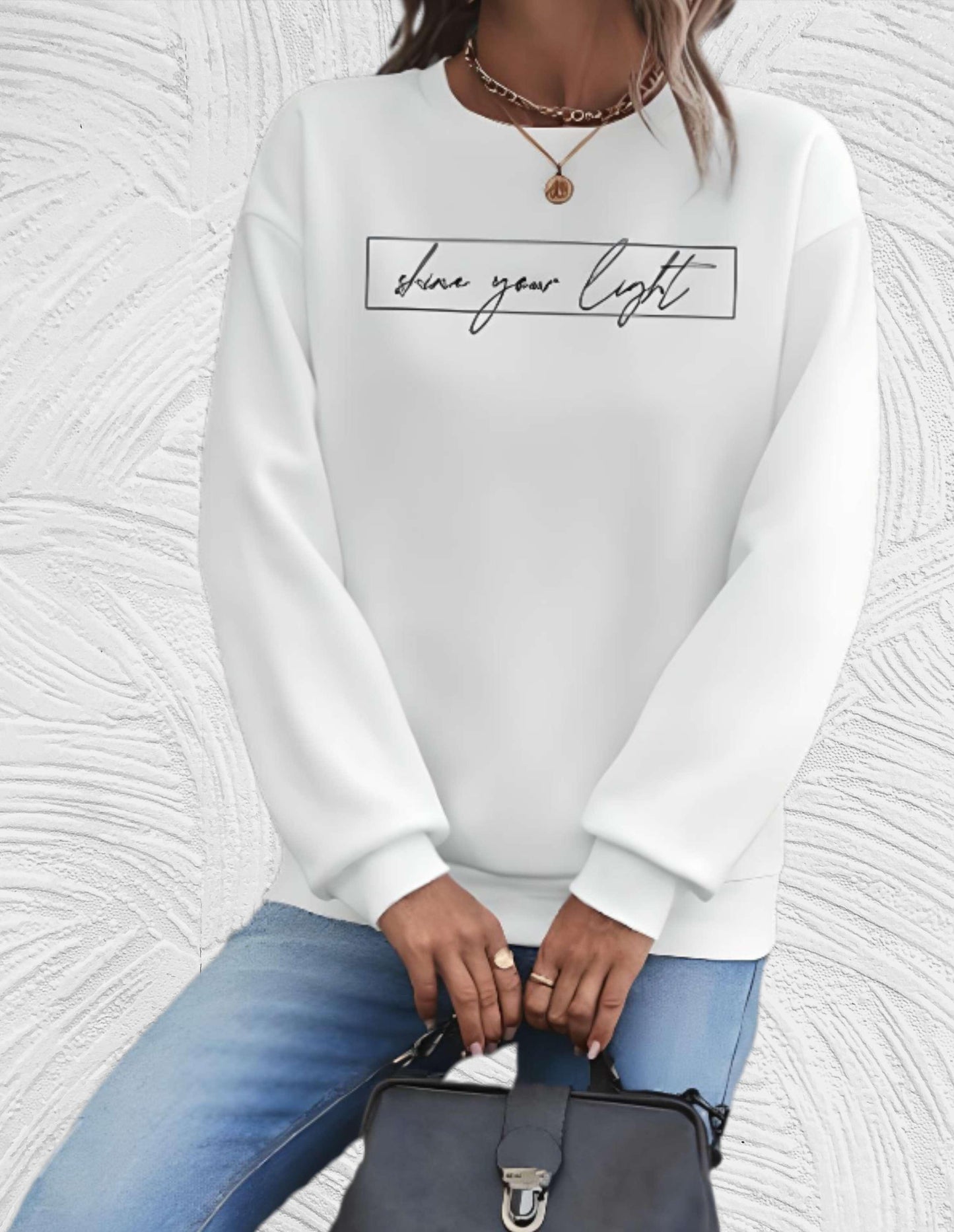 Street-Wave Motivational Print Sweatshirt For Women Cozy, Stylish Casual Wear With Inspirational Message