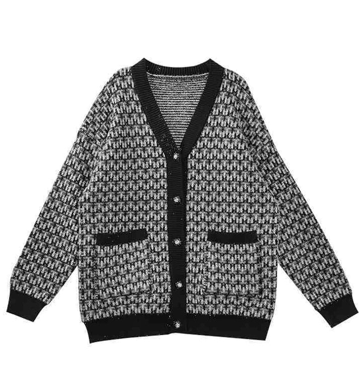 Street-wave Women's Cardigan With Classic Knit Pattern Cozy Yet Chic Everyday Wear