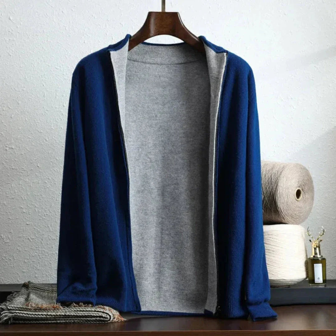 Waylynn Lux Cashmere Zip Up Cardigan For Unisex Layering